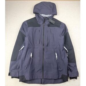 NWT Rhône NANOPROJECTS Men's Navy Waterproof Hooded Ski Snowboard Jacket M